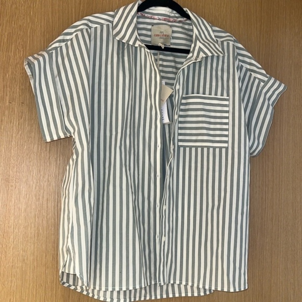 Striped Button-Up Shirt